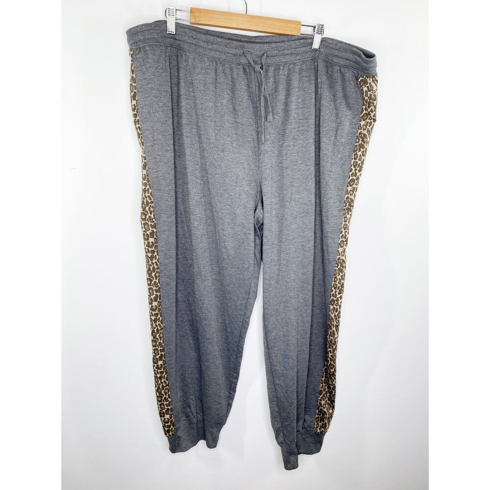 Splendid‎ Grey Animal Print Drawstring Jogger Sweatpants Women's Plus Size 3X